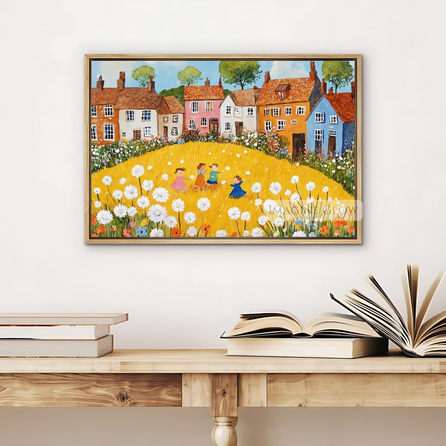Whimsical spring dandelion artwork for cottagecore themes