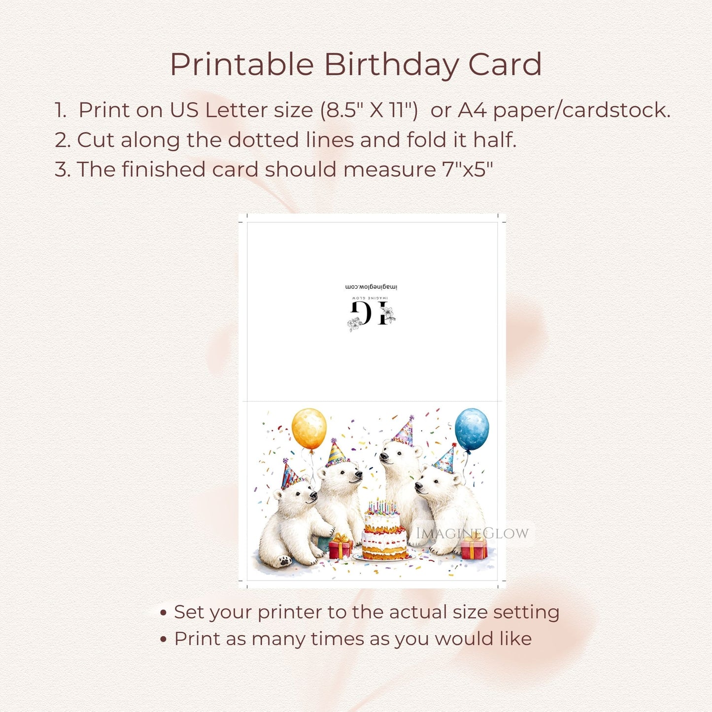 wildlife birthday card
polar bear illustration birthday card
white bear birthday card
snow animal birthday card