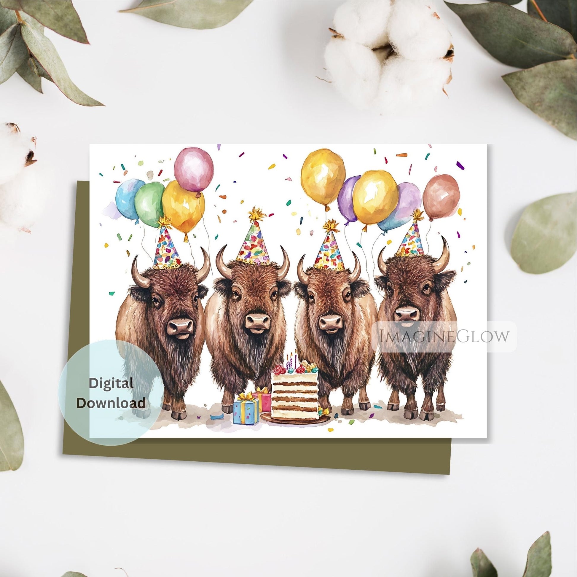 bison birthday card printable
wild animal birthday card
