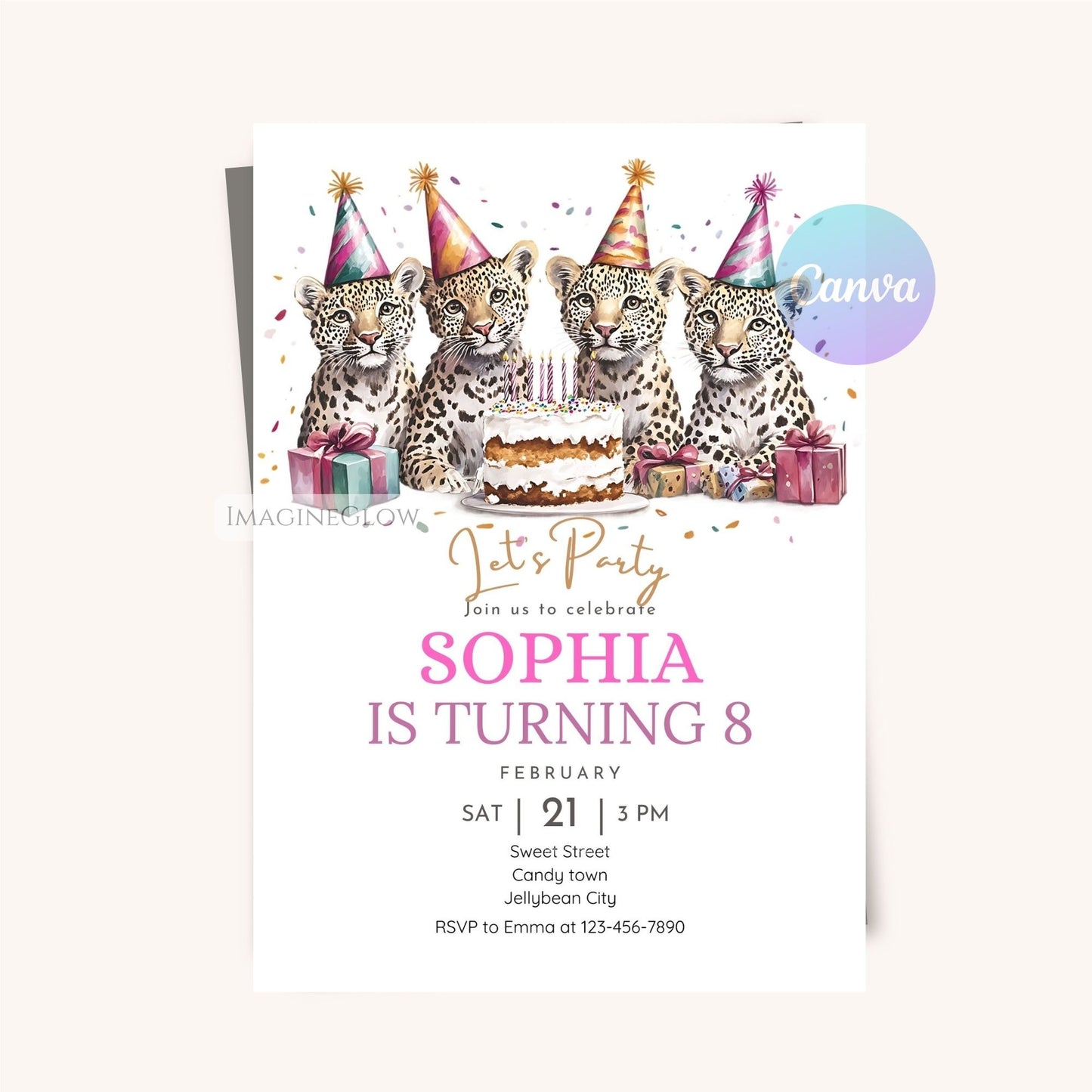 Jungle safari birthday invite digital download