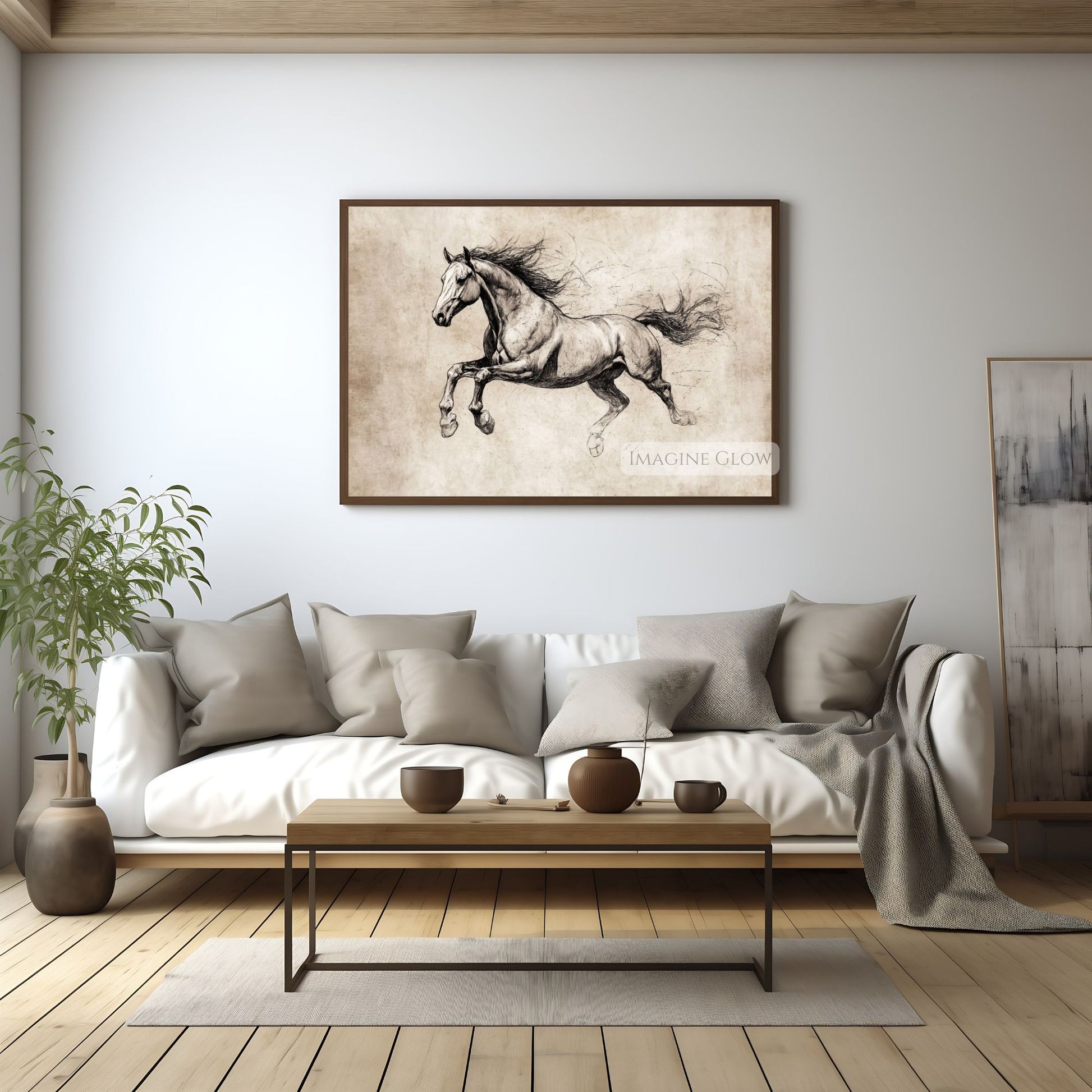 Classic horse wall art for vintage homes.