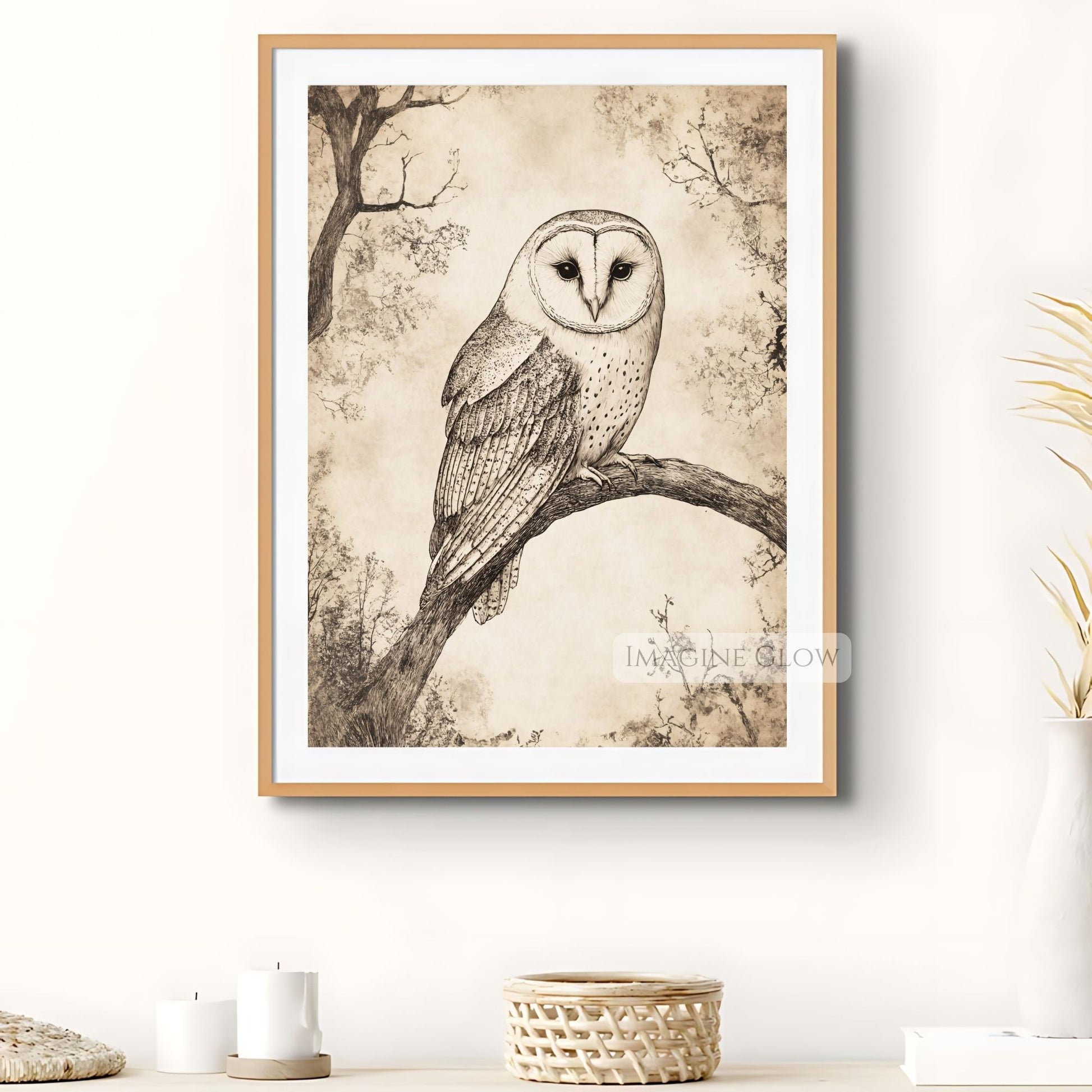 Nature-inspired owl sketch art for wildlife lovers.