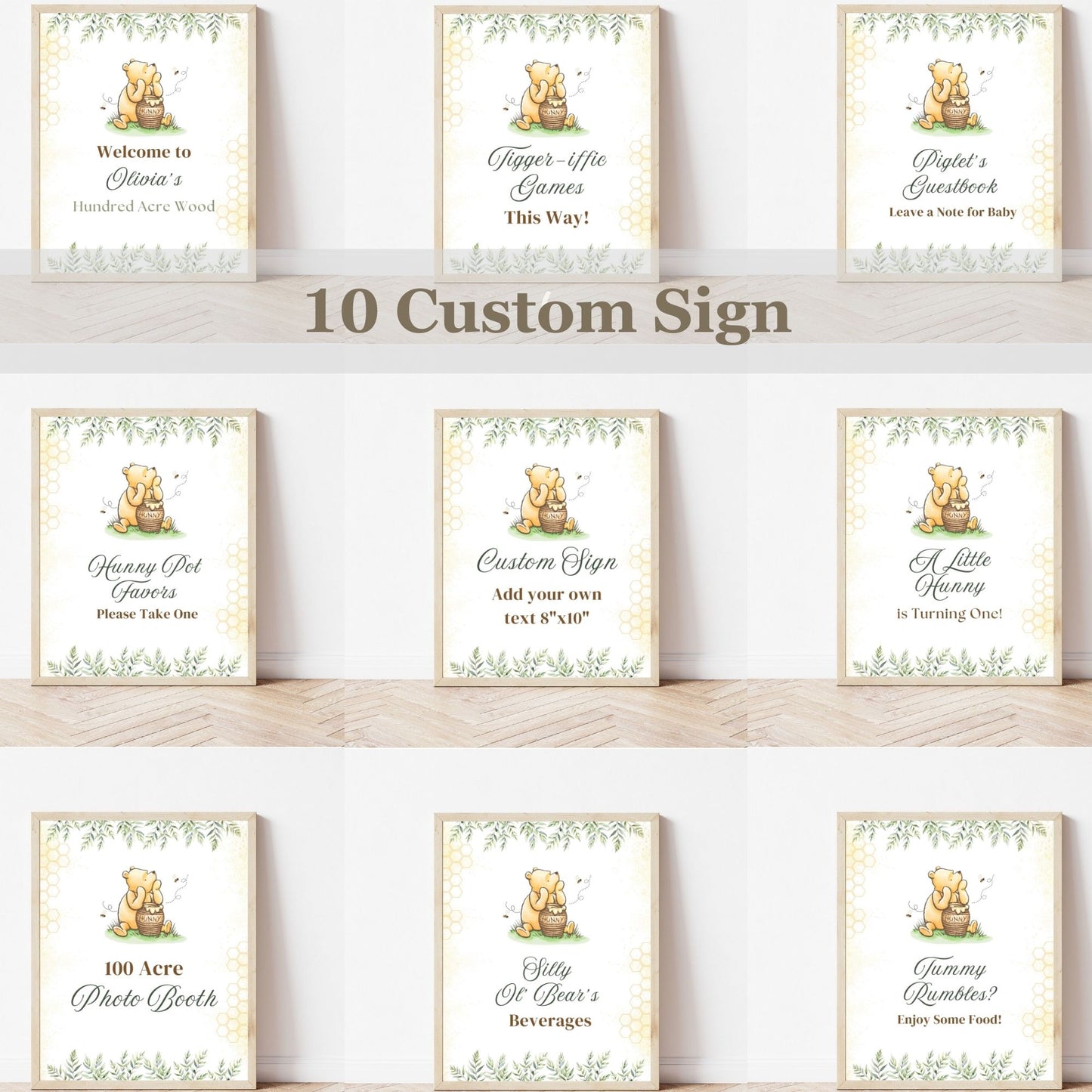 Winnie the Pooh First Birthday Bundle - Classic Pooh Bear Party Printables