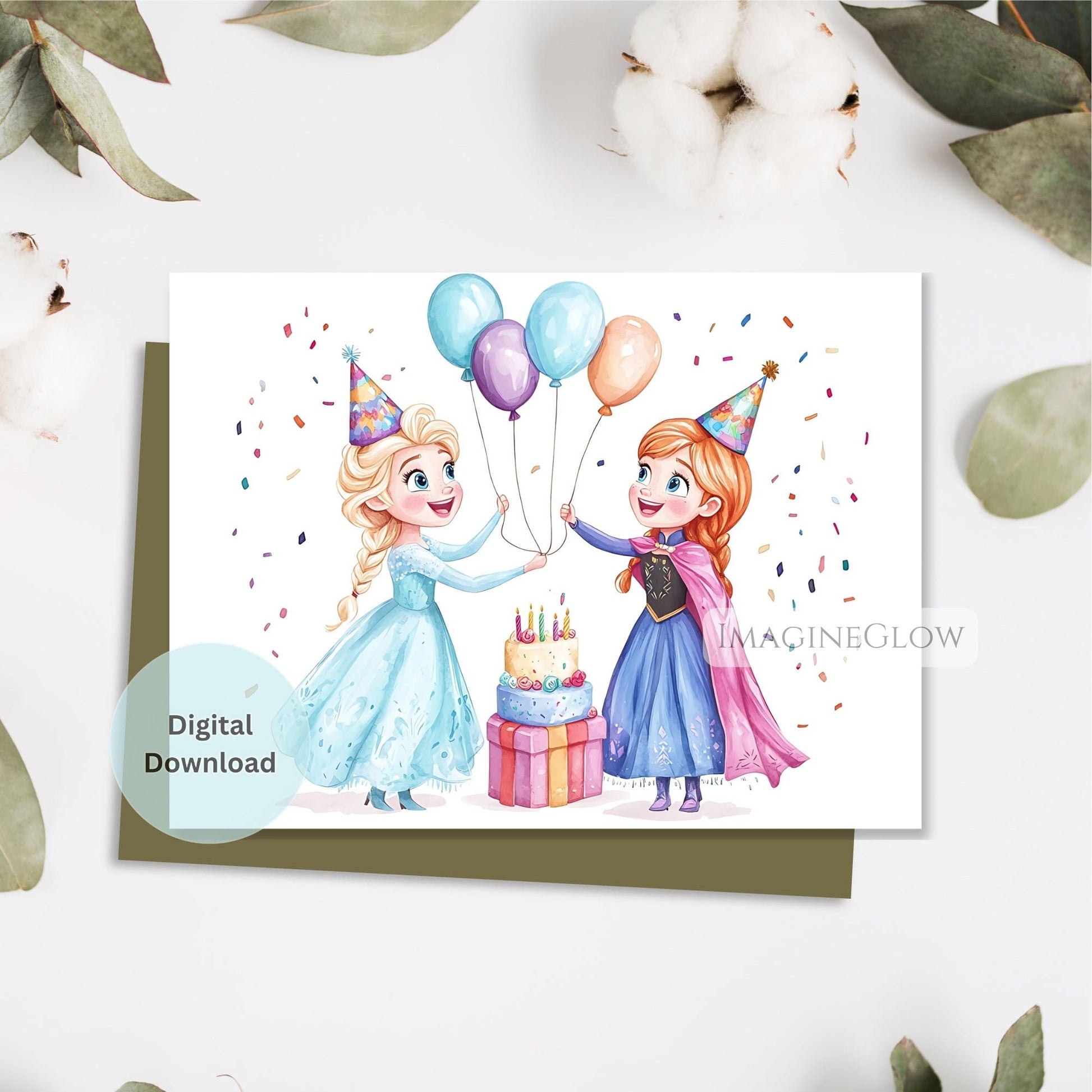 digital frozen greeting for kids
frozen princess birthday printable