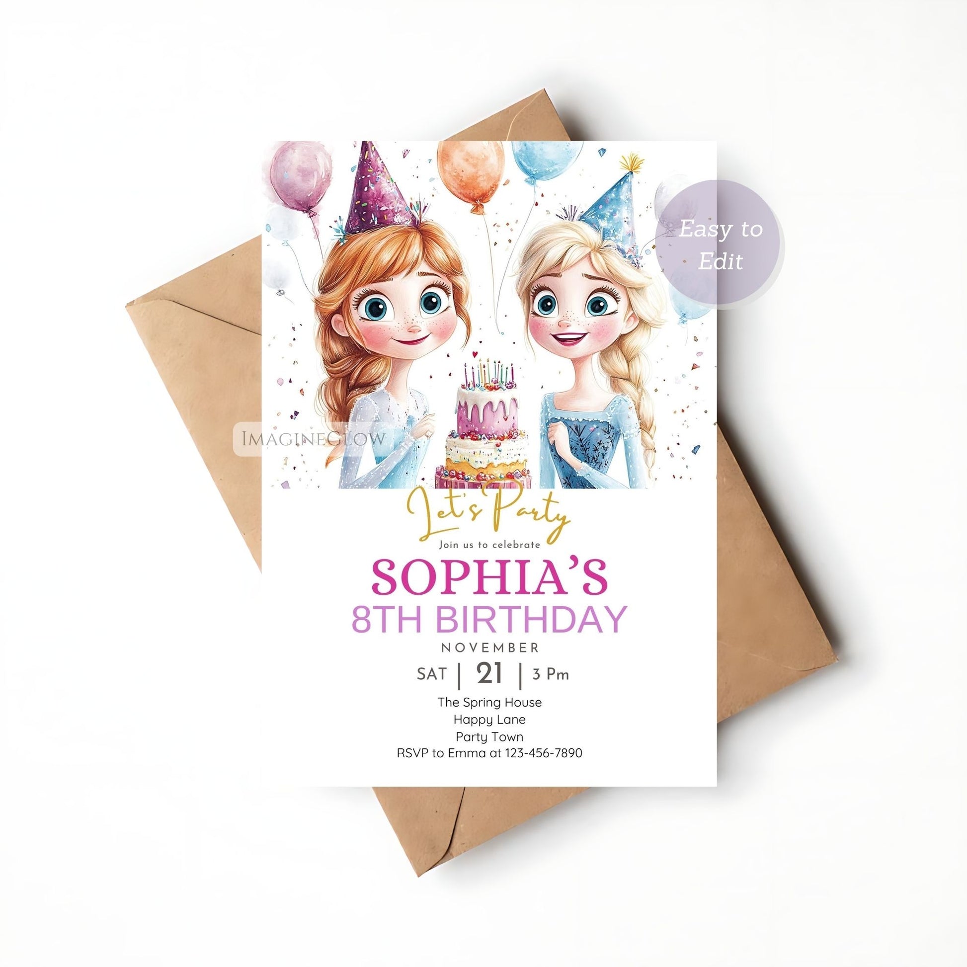 Winter wonderland birthday party invite