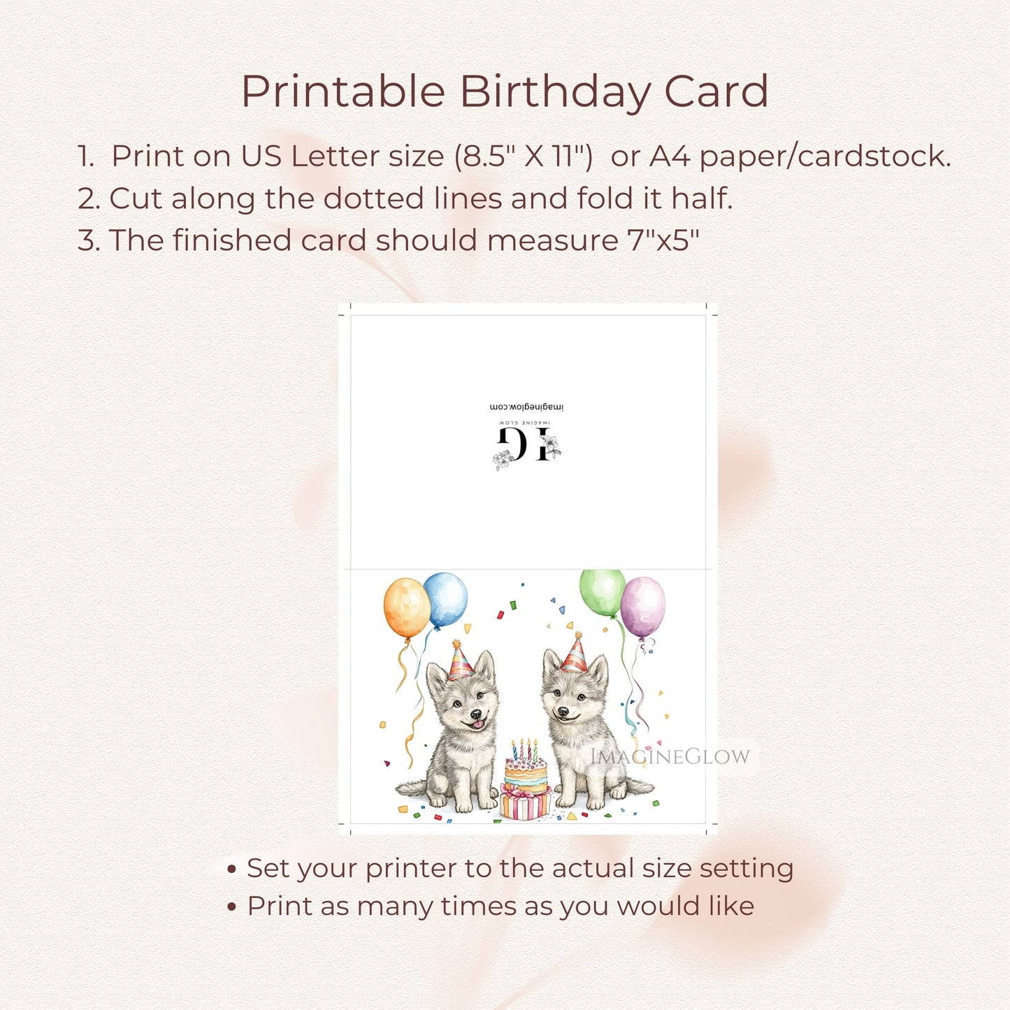 rustic wolf printable card
wolf lovers birthday greeting
wolf art birthday card