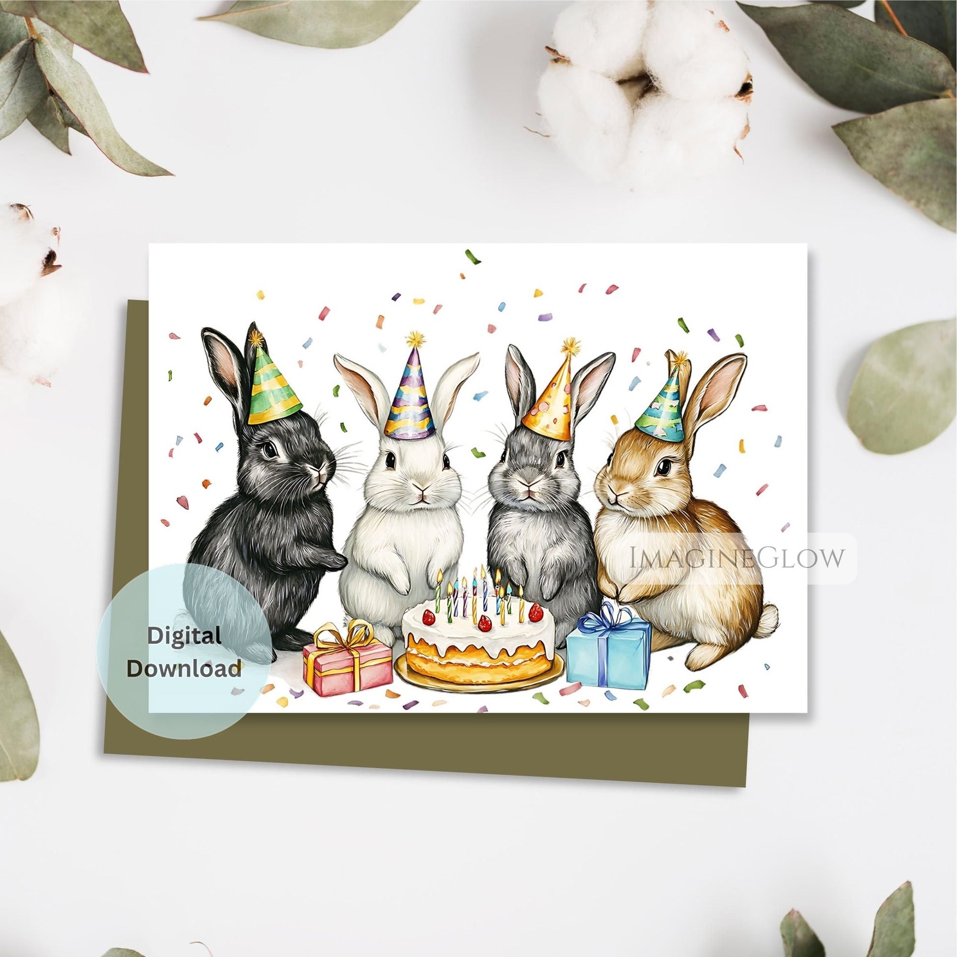 bunny birthday card printable
cute rabbit birthday greeting