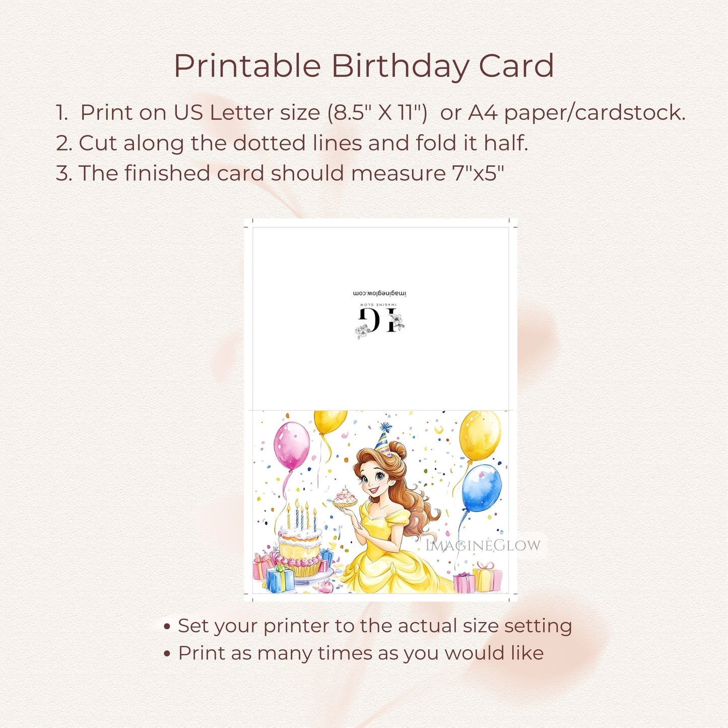 Beauty and the Beast party card
princess-themed birthday greeting
Belle art birthday card
cute Belle birthday printable