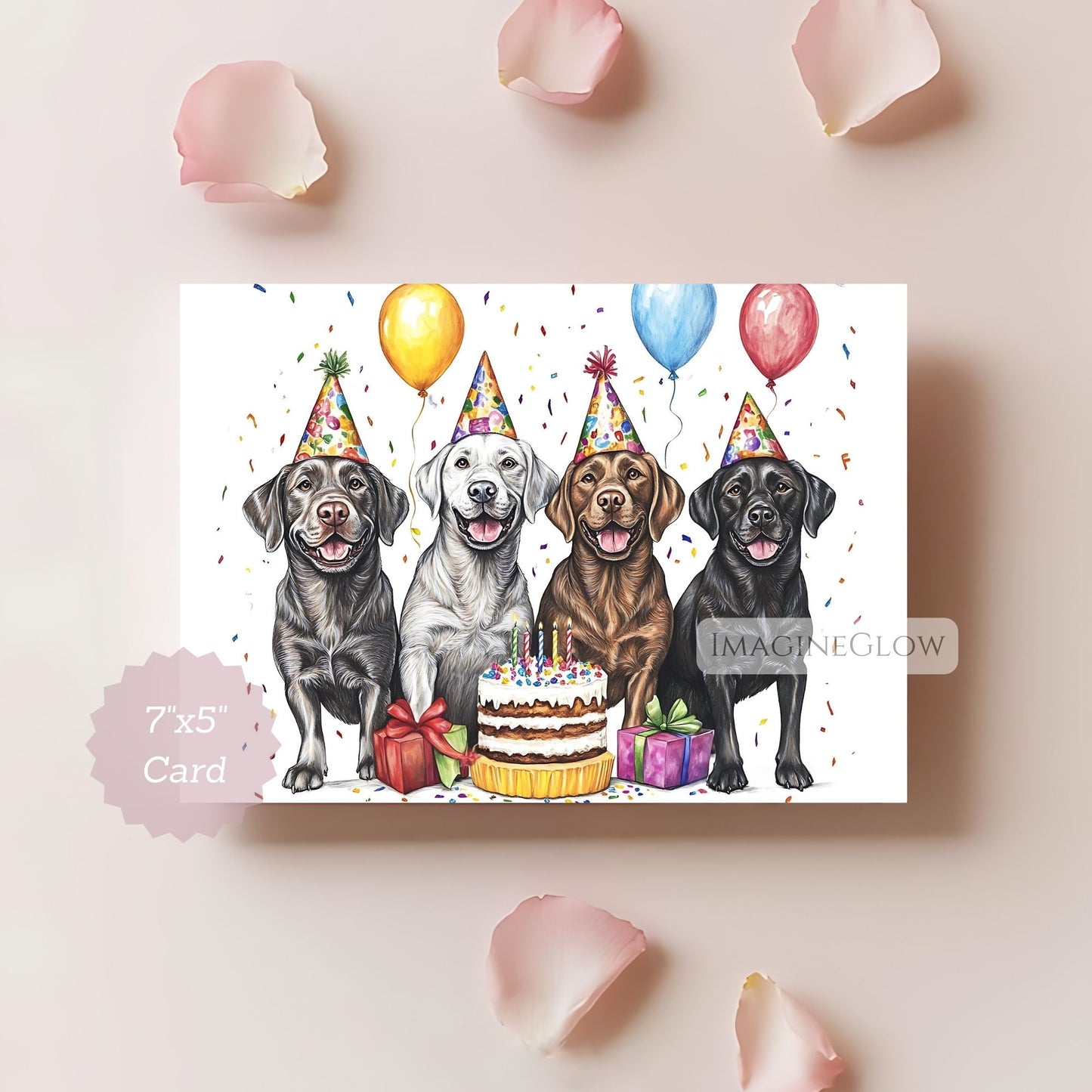 Labrador Retriever Dog Birthday Card – Cute Puppy Greeting Card