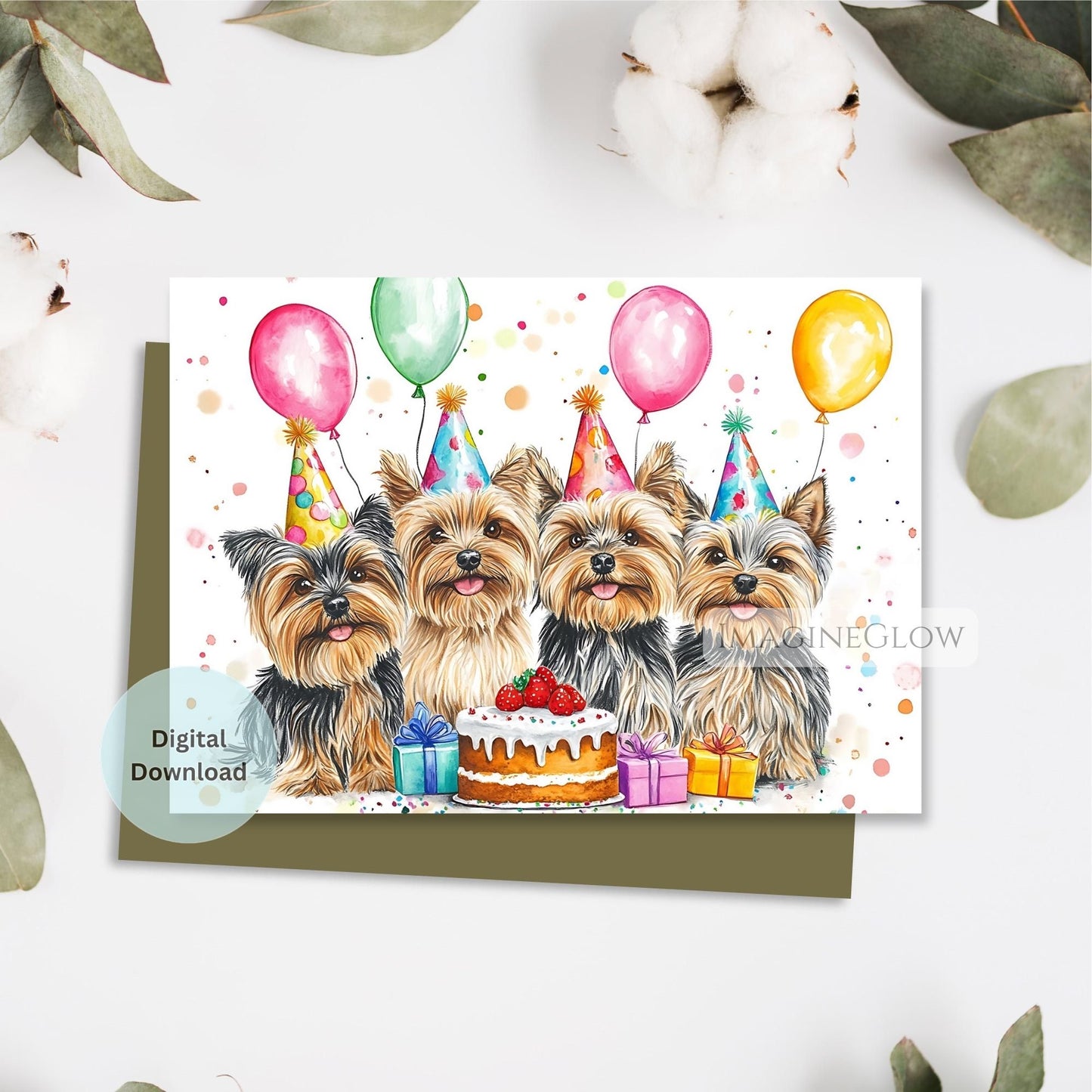 adorable yorkie puppy card
dog-themed birthday card yorkie