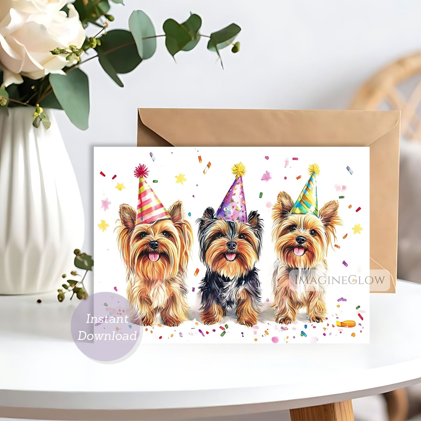 yorkshire terrier birthday card printable
cute yorkie birthday greeting card
