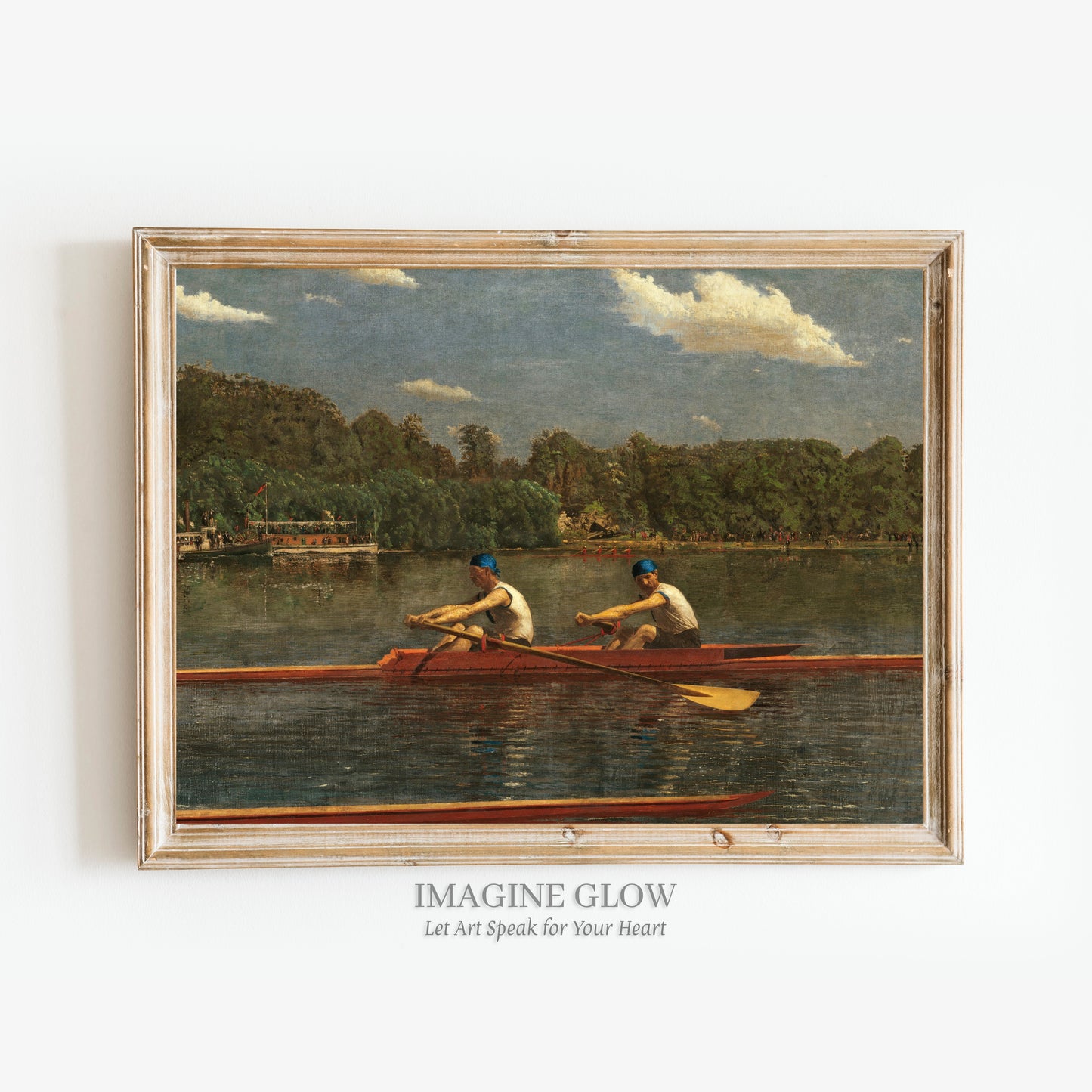 The Biglin Brothers rowing race antique painting printable