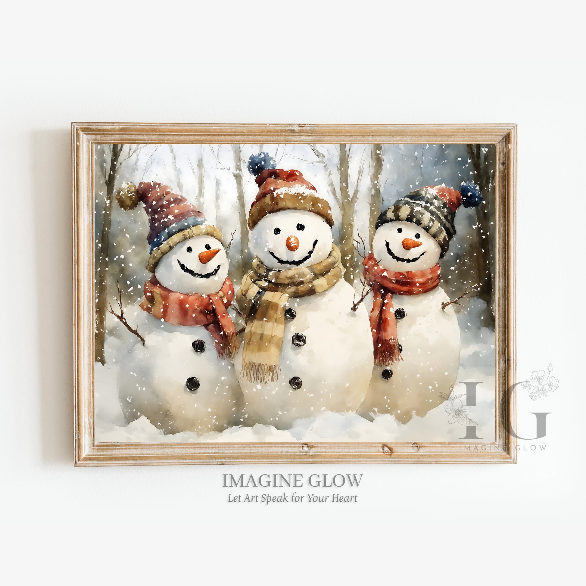 Snowman artwork for creating a cozy, festive atmosphere