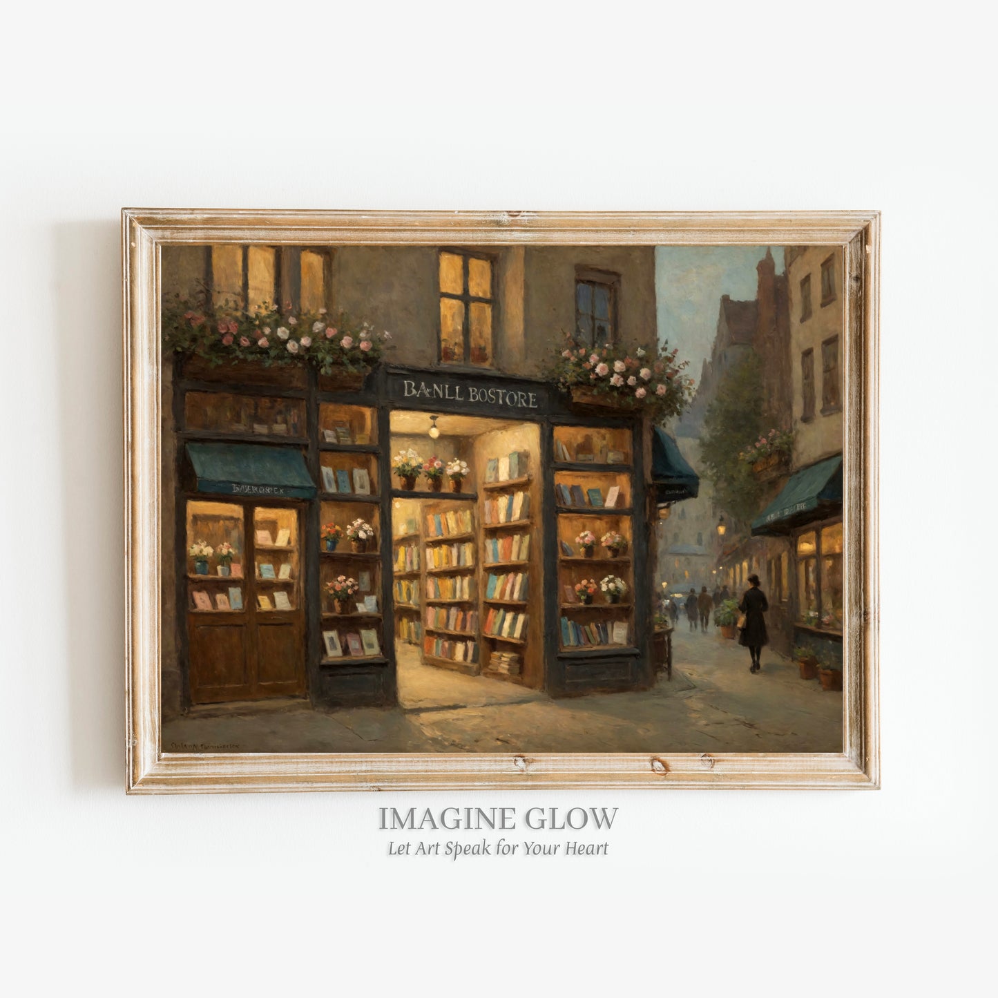 Printable bookstore wall art for reading room decor.