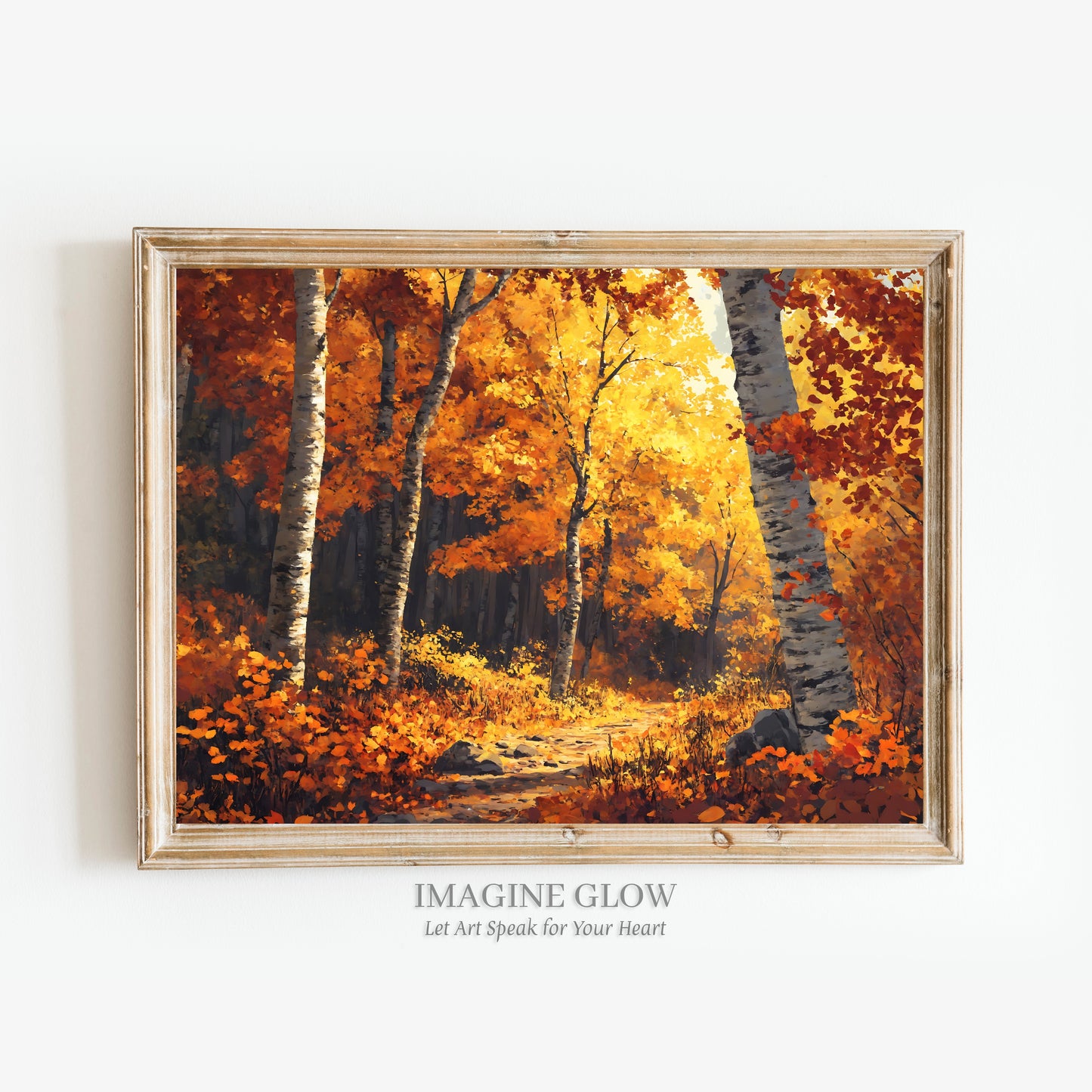 Richly colored fall foliage print for adding warmth to your space