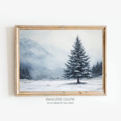 Winter mountain print to bring nature-inspired elegance to your decor