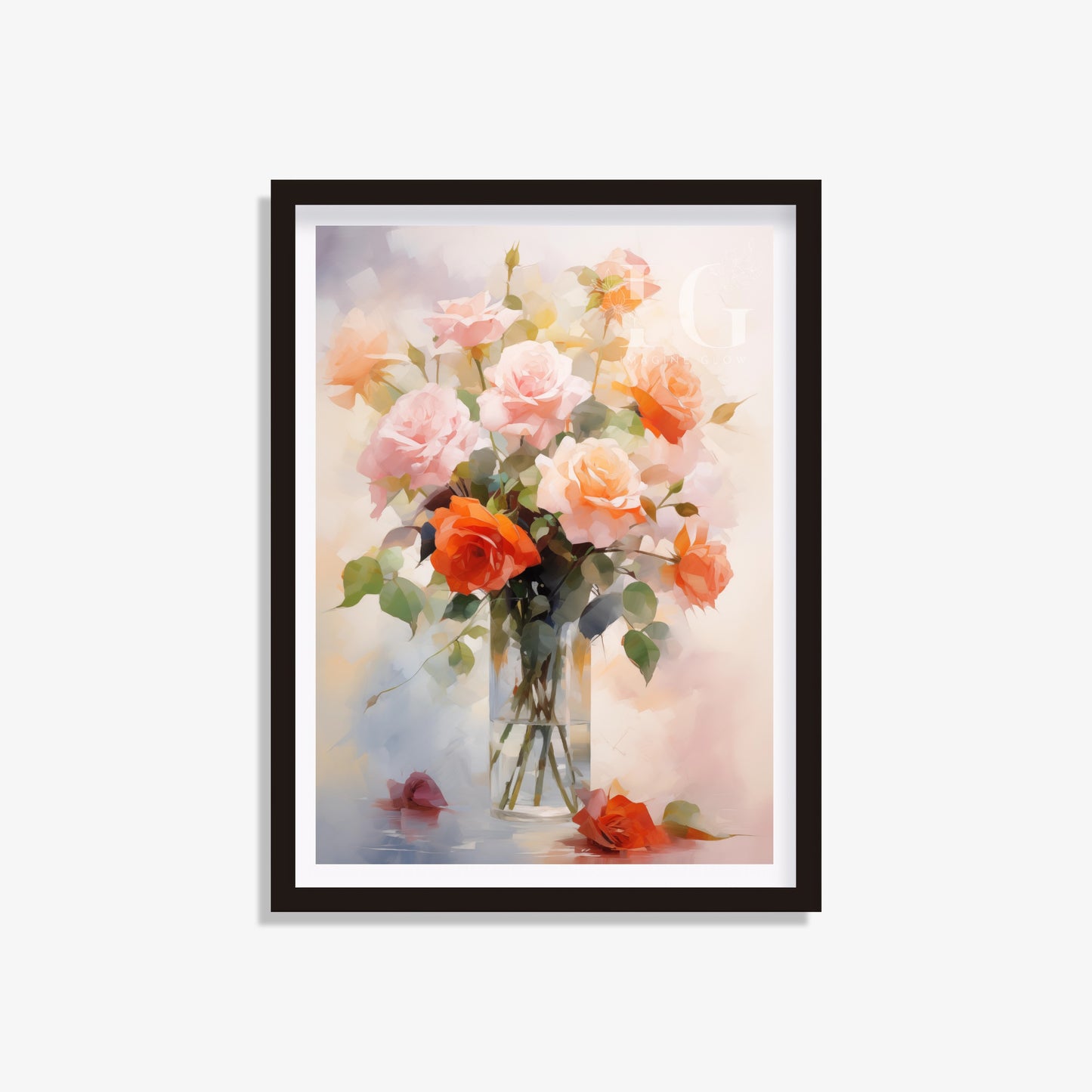 Printable art of a single rose in a vase