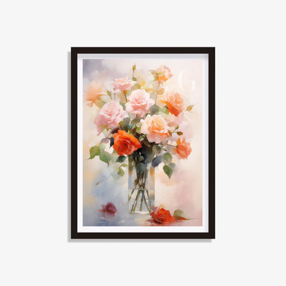 Printable art of a single rose in a vase