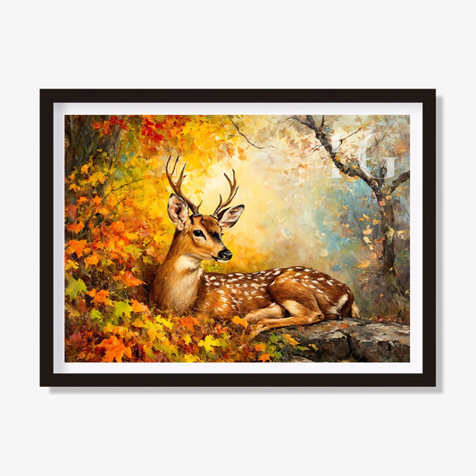 Autumn reindeer artwork for nature-inspired home decor