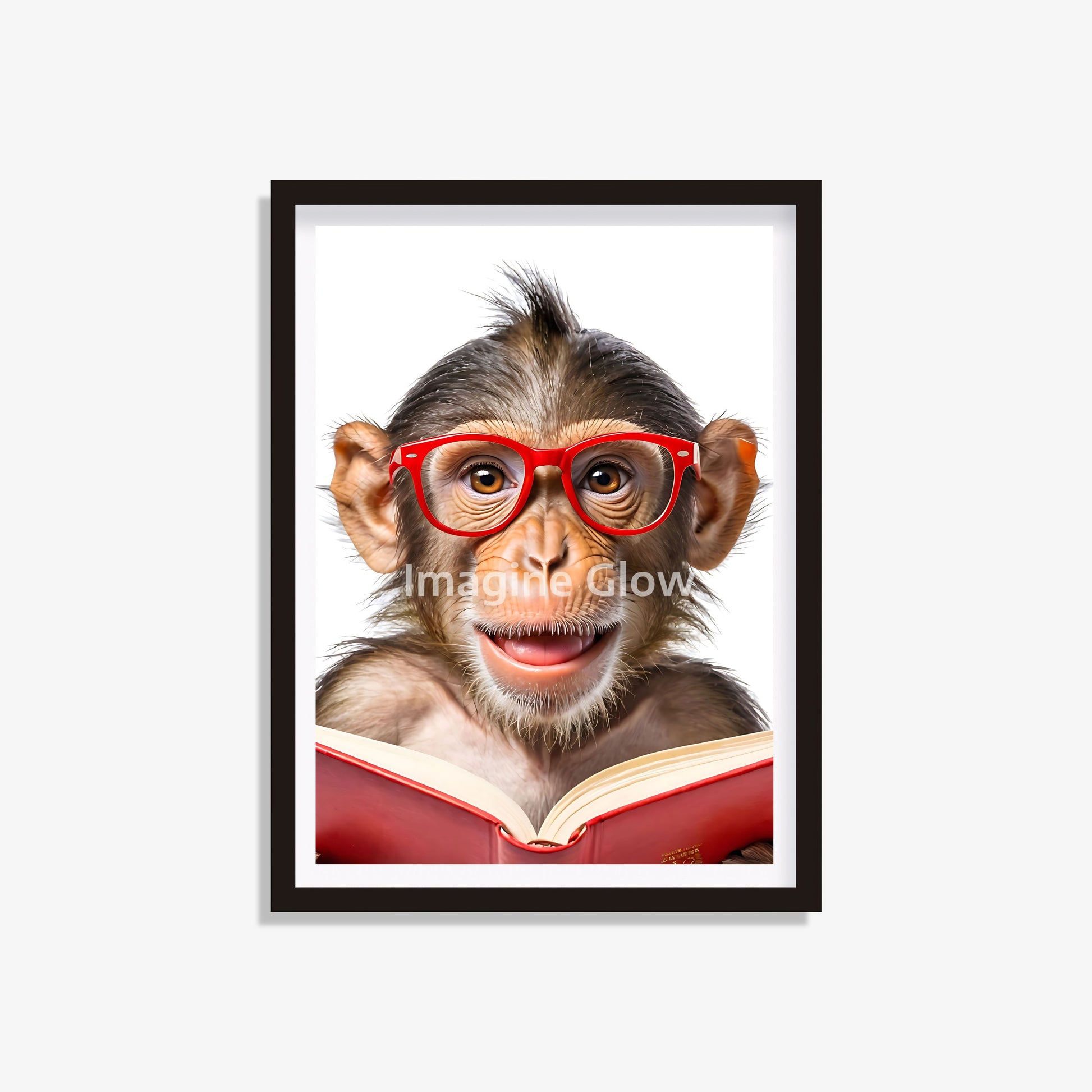 Funny monkey illustration perfect for cozy reading spaces