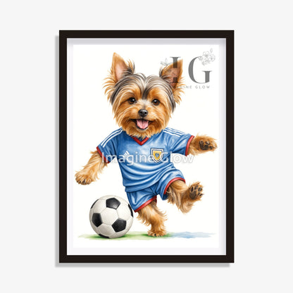 Soccer Art - Yorkshire Terrier Dog Sport Decor