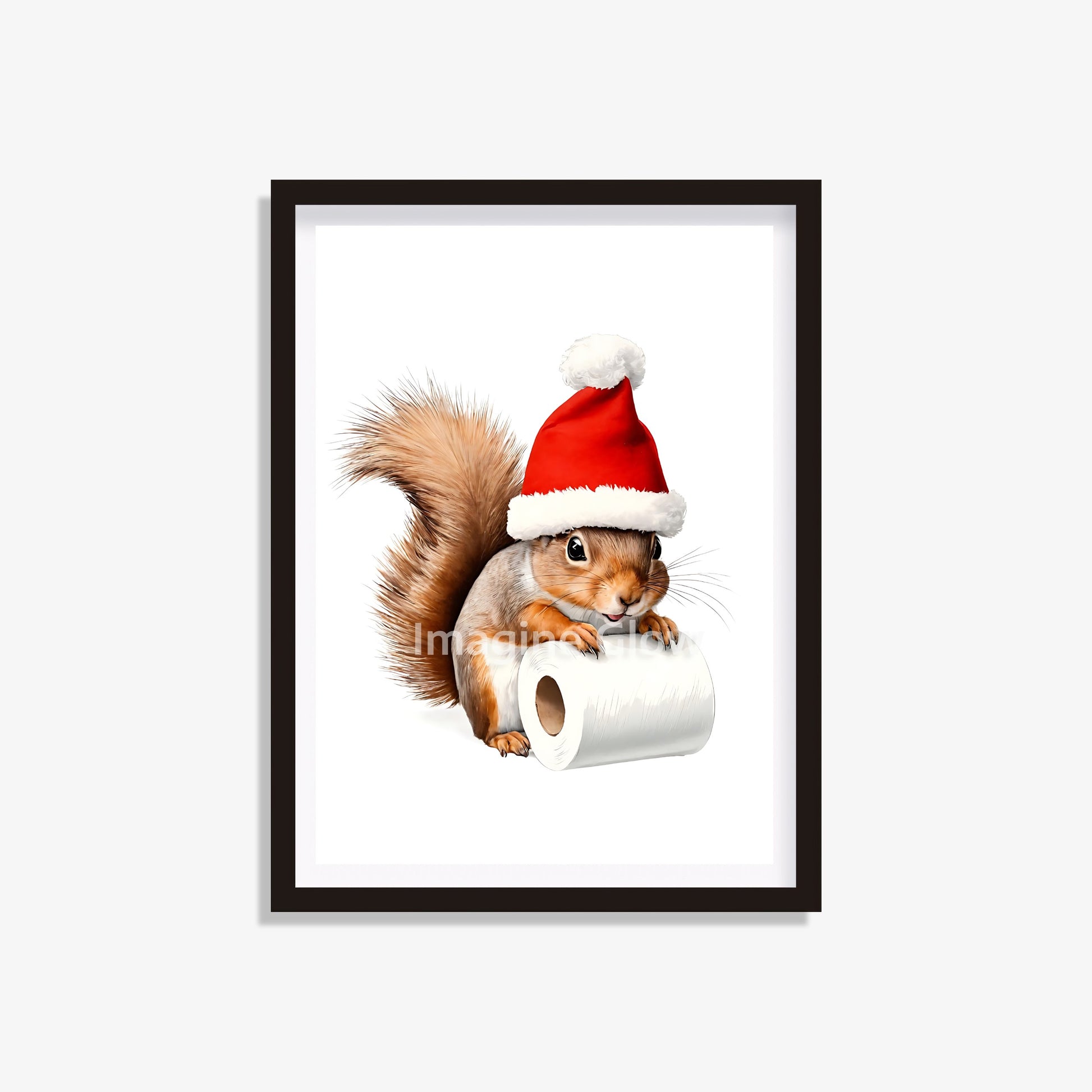 Squirrel in toilet printable featuring a colorful and whimsical illustration