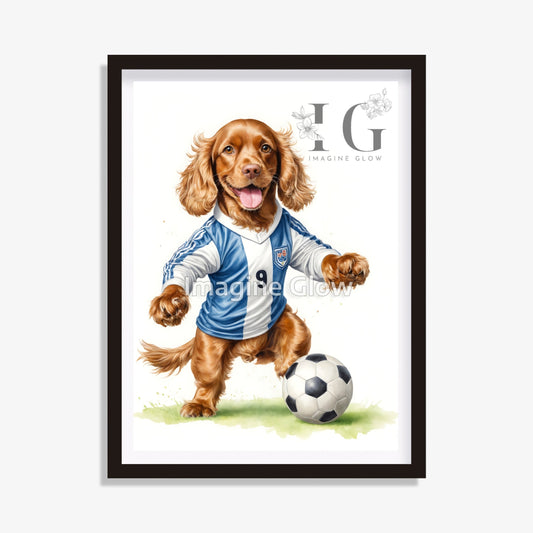 Soccer Art - Cocker Spaniel Dog Sport Decor