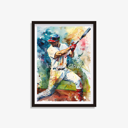 Action-packed baseball player wall decor for sports fans, ready to print.