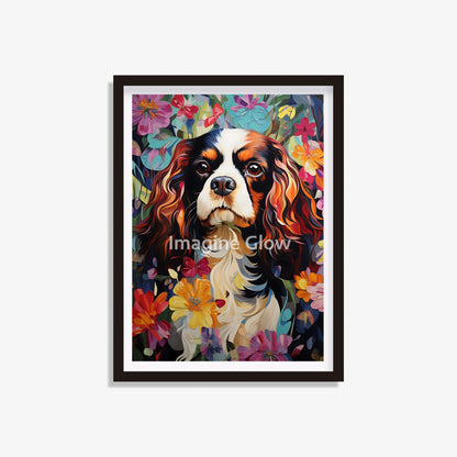 Printable Cavalier King Charles Spaniel Art featuring an elegant dog illustration.