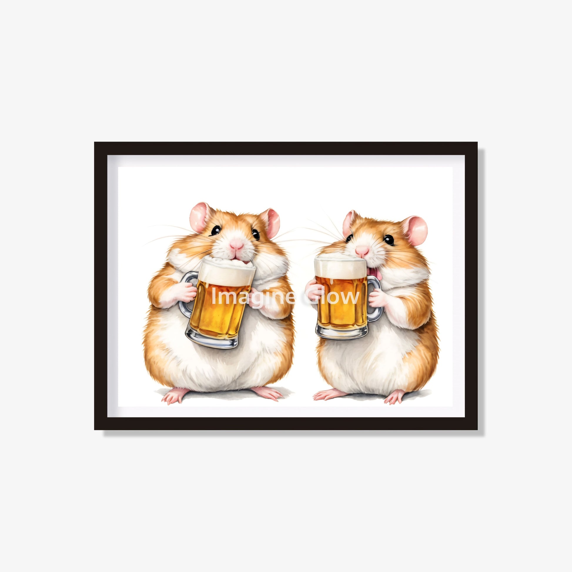 Funny hamster art print for cheerful wall decor