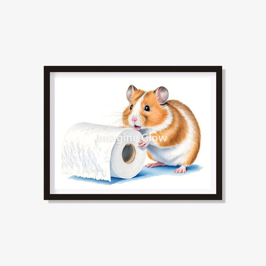 Hamster in the toilet printable with a humorous design