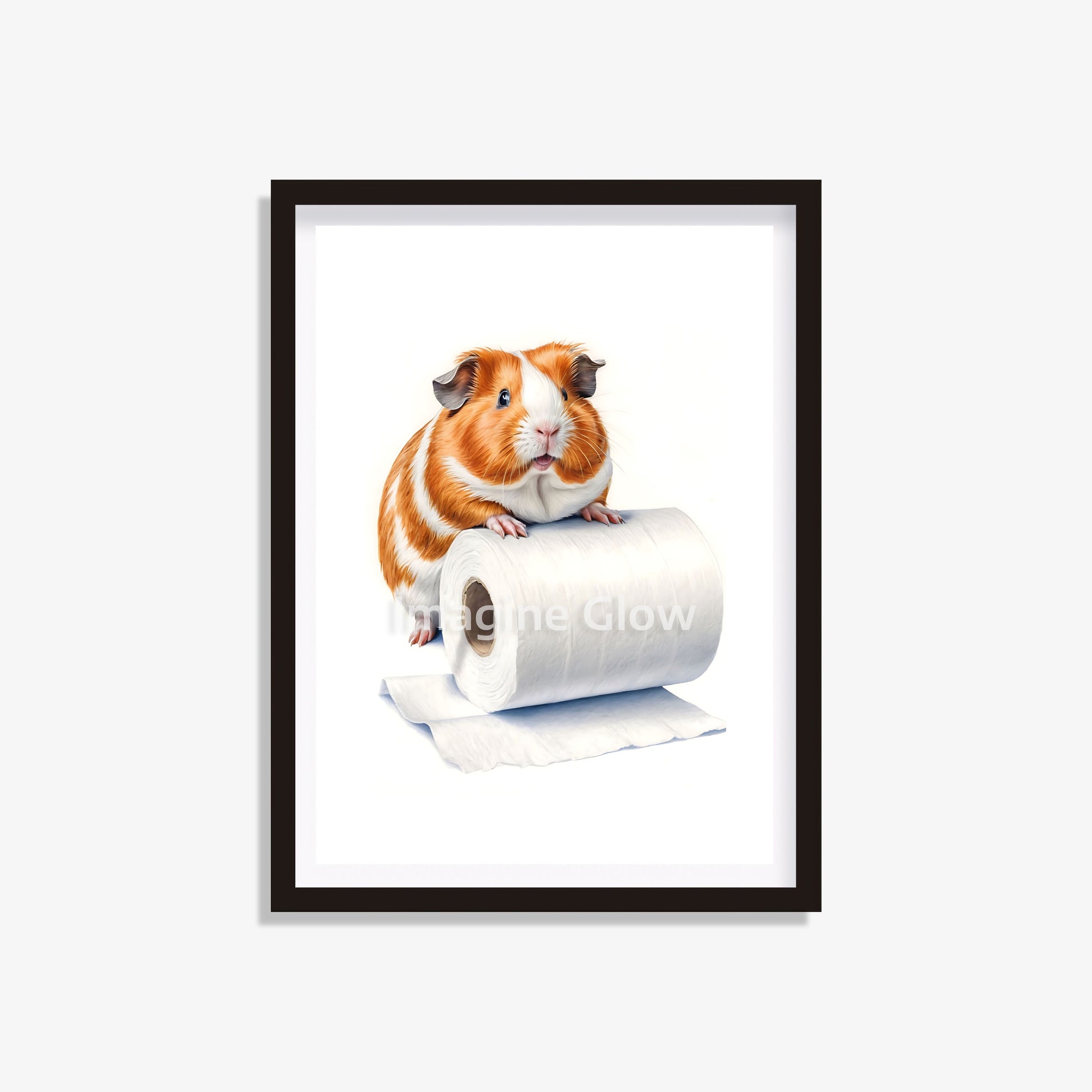 Guinea pig in the toilet printable with a humorous design