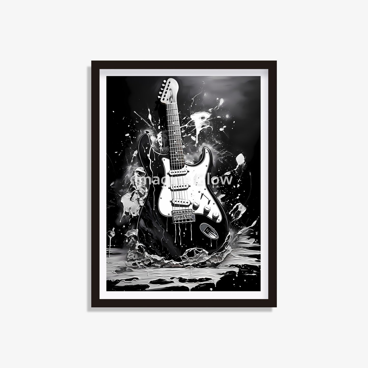 Printable guitar poster for music studio decor