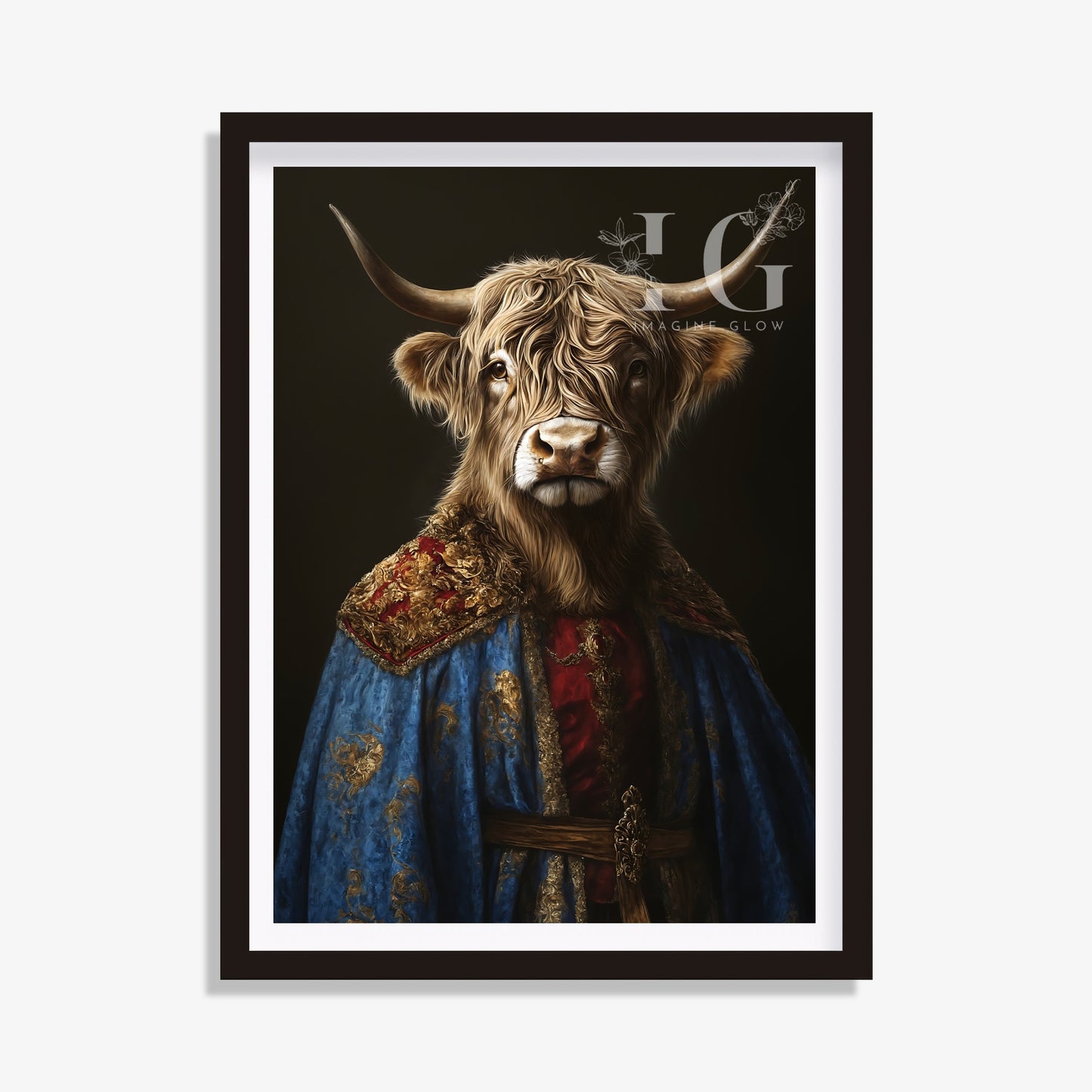 Highland Cow Art - Renaissance Animal Portrait