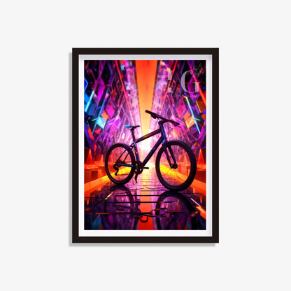 Vibrant cycling wall decor featuring a colorful bike illustration