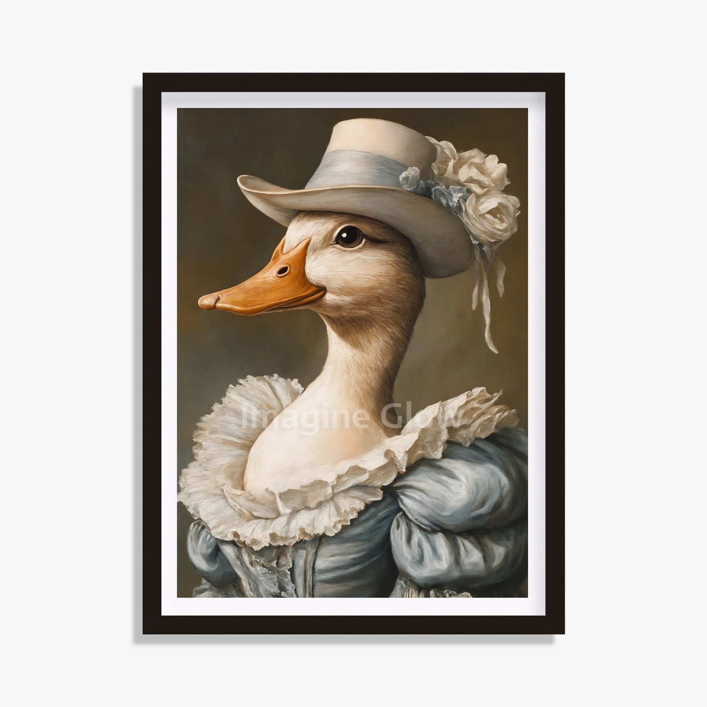 Funny Duck Art - Victorian Animal Portrait