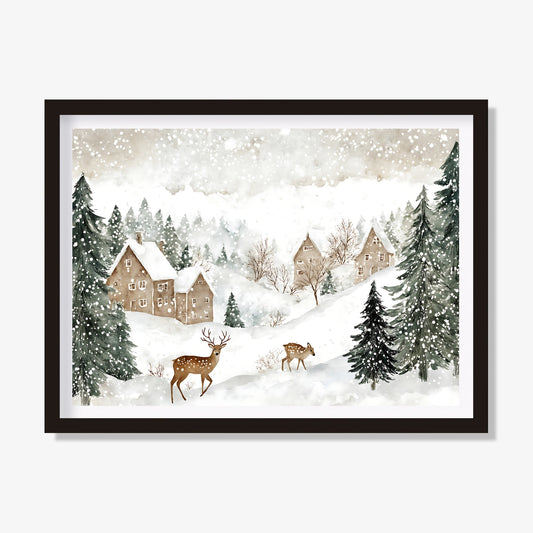 Winter reindeer artwork to create a joyful, seasonal atmosphere