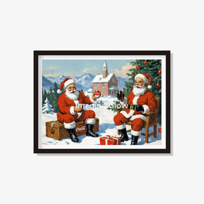 Printable Santa art print for festive Christmas wall decor