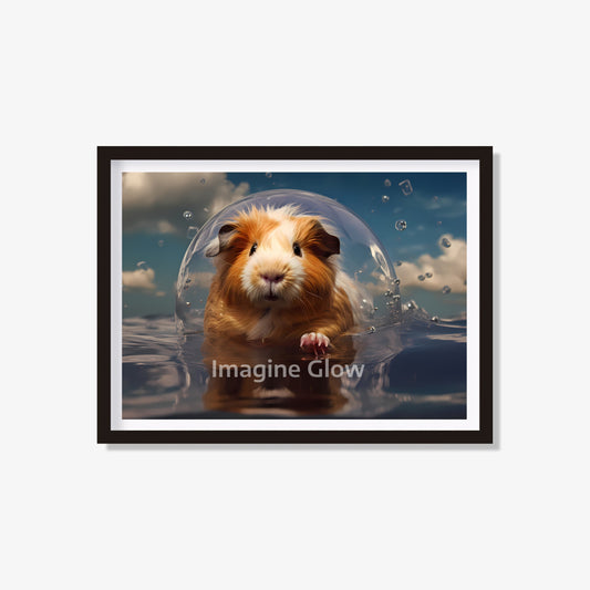 Guinea pig in the bathtub printable featuring a cute and colorful illustration