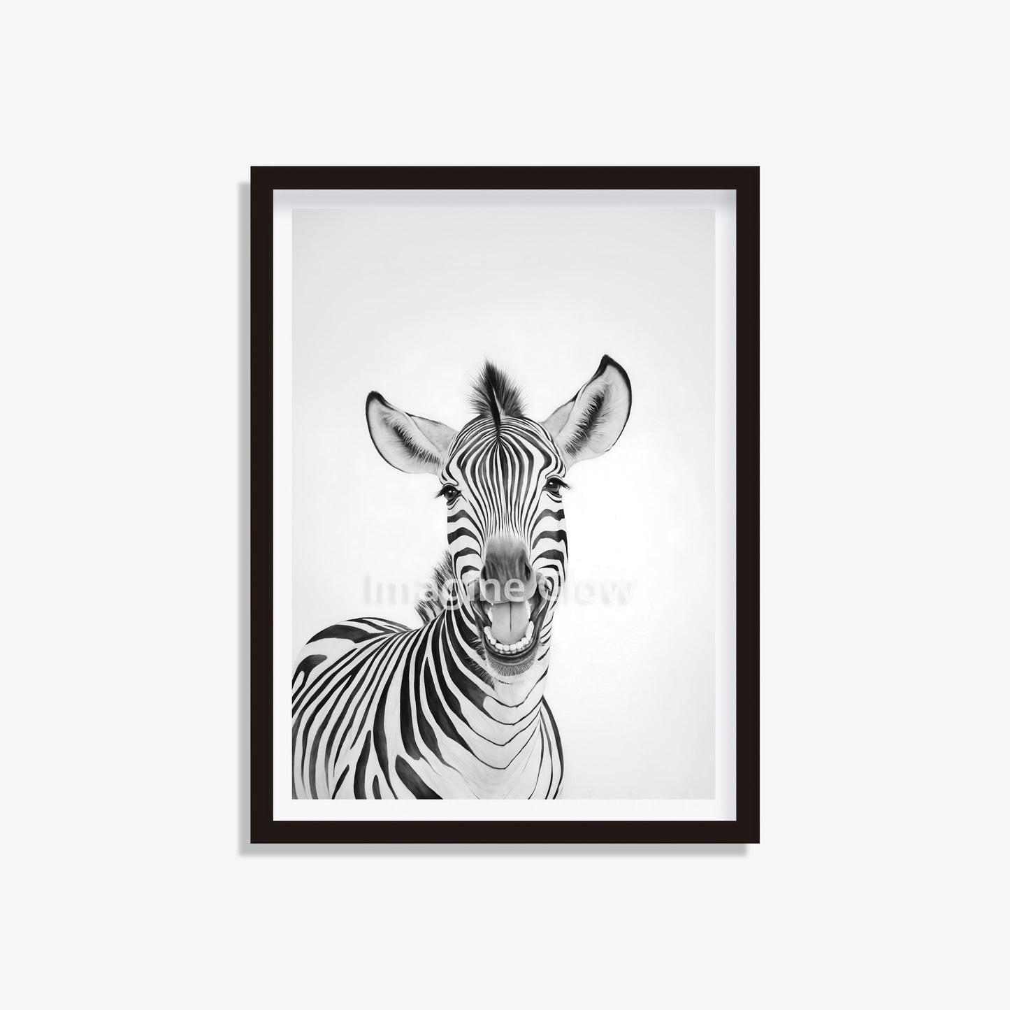 Humorous zebra art print for kids room decor