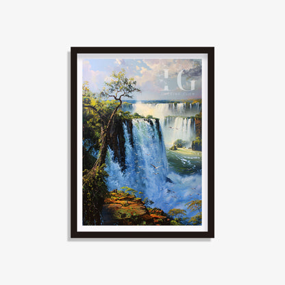 Cascading waters of Iguazu Falls captured in printable art