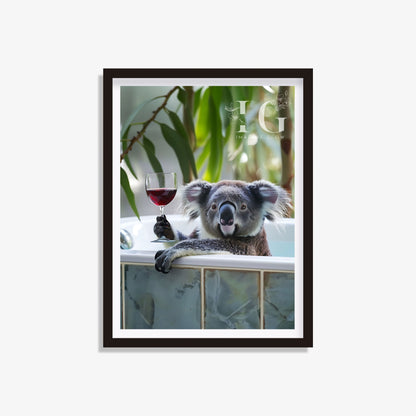 Koala in the bathtub printable with a cute koala illustration