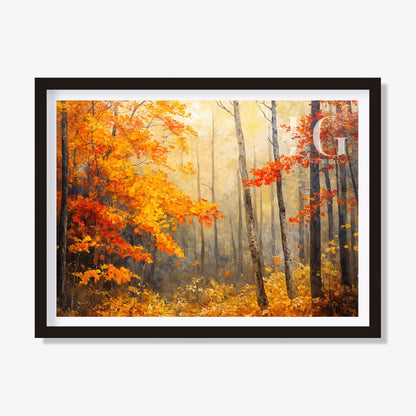 Fall forest art for cozy, nature-inspired home decoration