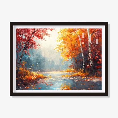 Autumn forest print for enhancing your nature-inspired home decor