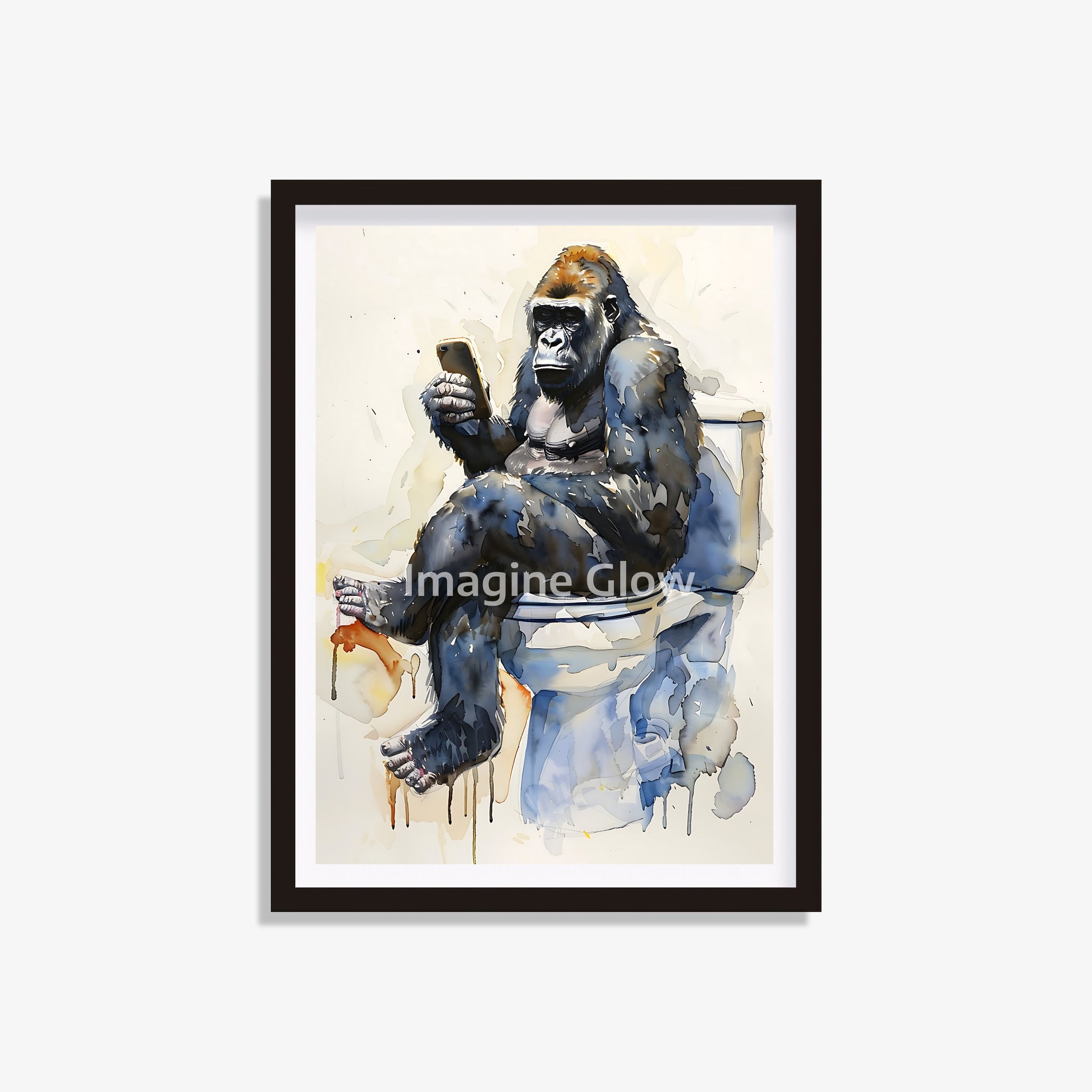 Gorillas in toilet printable showcasing a funny and colorful illustration