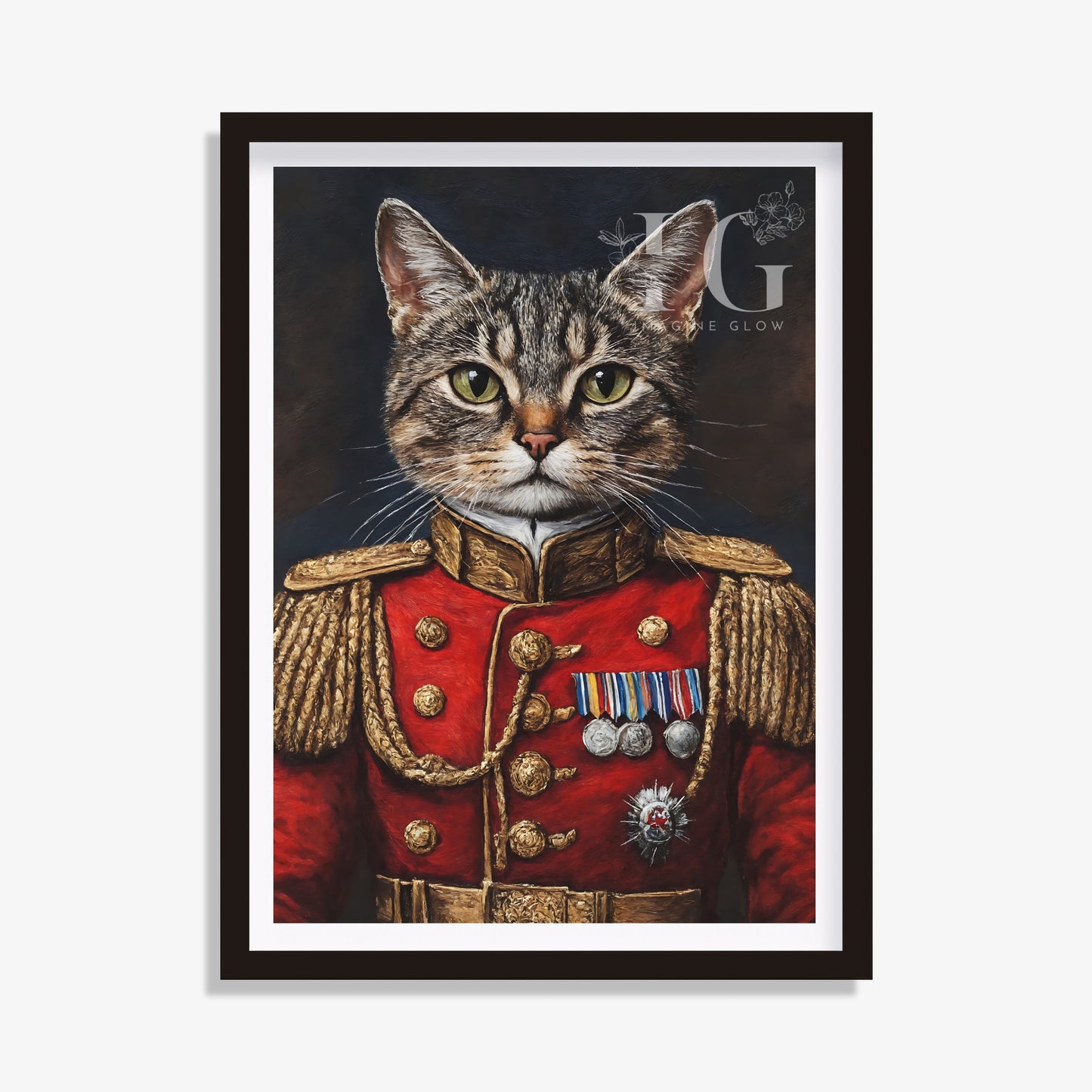 Military Cat Art Print - Renaissance Pet Portrait