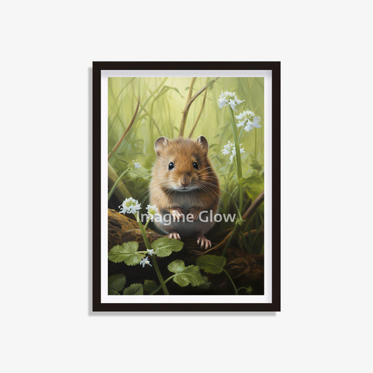 Adorable hamster printable art, perfect for animal-themed wall decor.