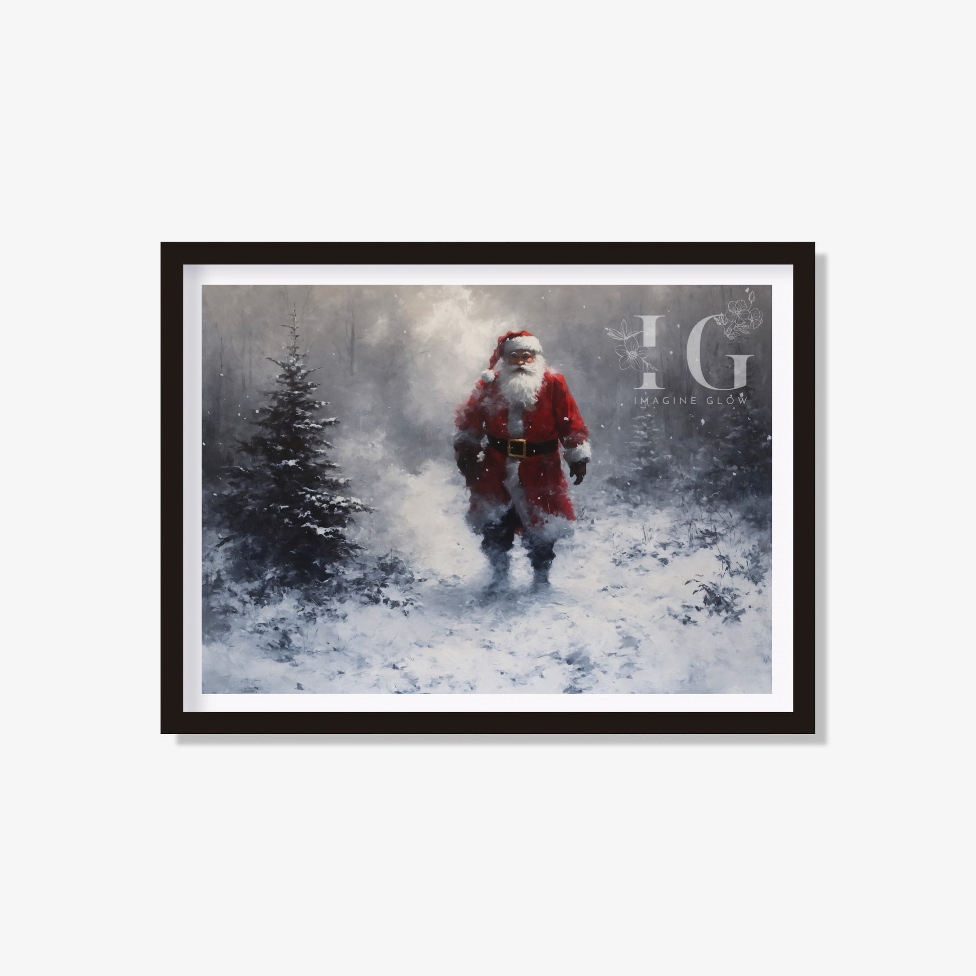 Christmas Santa Claus print featuring a joyful depiction of Santa, perfect for festive decor.