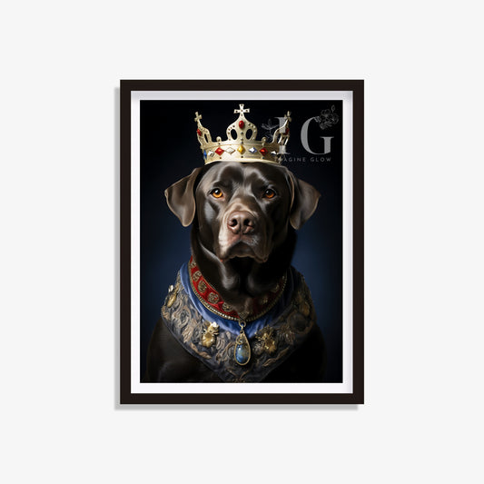 Labrador Retriever royal portrait in Victorian art style