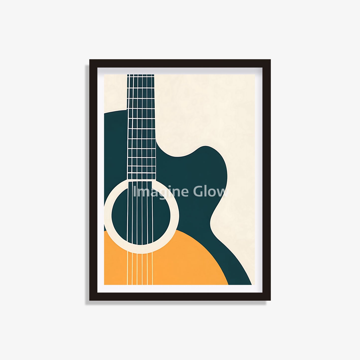 Elegant wall art featuring a classic guitar illustration